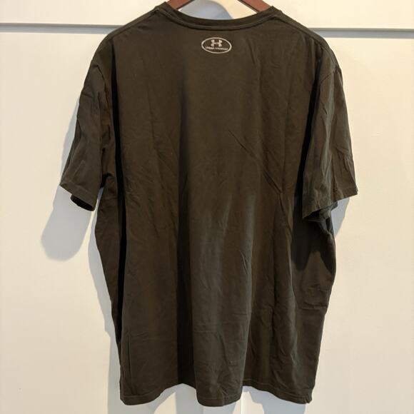 Under Armour T Shirt Mens 2XL Army GreenUSA Flag Loose Heatgear Patriotic - Picture 6 of 10